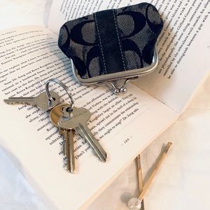 COACH Authentic Blue Jean Mini Logo Coin Purse